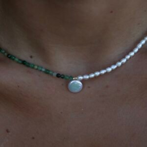 Lunar Green Half-Mica Necklace