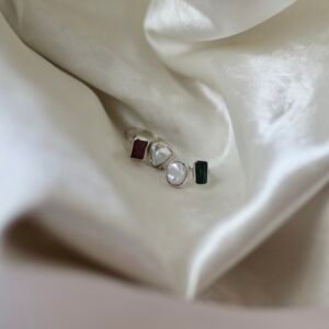 Alternative view of Sirena Ring – Pearl & Tourmaline Statement Ring