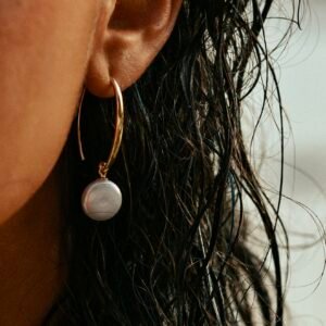 Alternative view of Whisper Luna earrings /gold vermeil