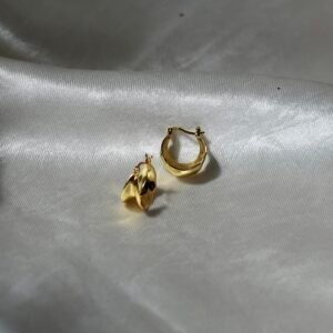 Wave Hoop – Organic Gold Plated Hoop Earrings