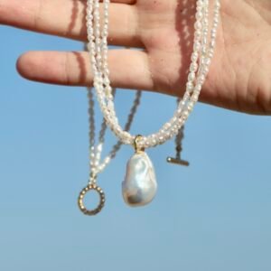 Isla Grace 3-layer baroque pearl necklace