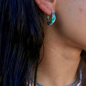 Alternative view of Green Resin Wave Earring