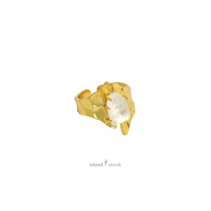 Hammered Crystal Ring